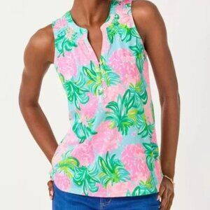 Lilly Pulitzer Essie top - Blue Ibiza Pineapple shake
